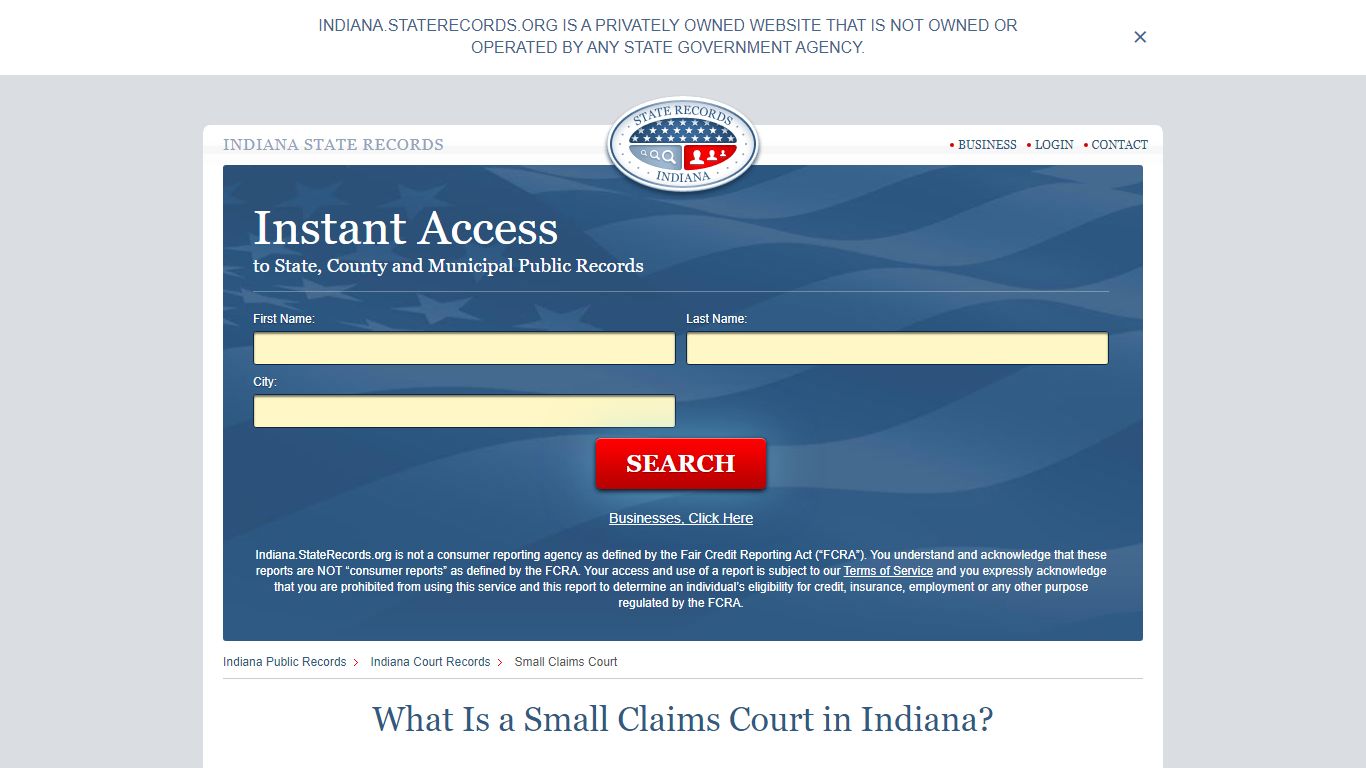 Indiana Small Claims Court Records | StateRecords.org